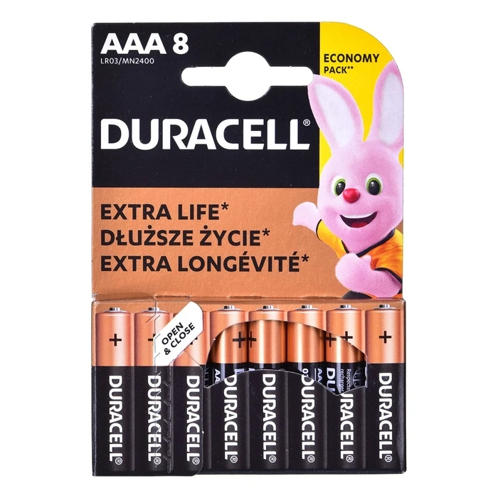 Μπαταρίες Αλκαλικές Duracell 8x LR03 AAA Single-use