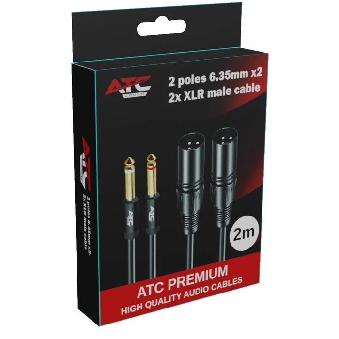 Καλώδιο Ήχου ATC 2 poles 6.35mmx2 - 2x XLR male