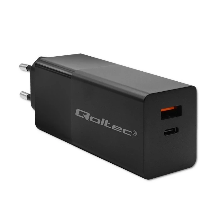 Φορτιστής Πρίζας Qoltec Gan Power Pro 1xusb C, 1xusb, 100w