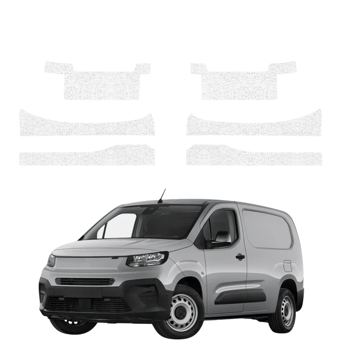 GrizzGlass HeavyDuty White Door Sill With Notches Protective Film Fiat Doblo Cargo (2018-2026) [6in1]