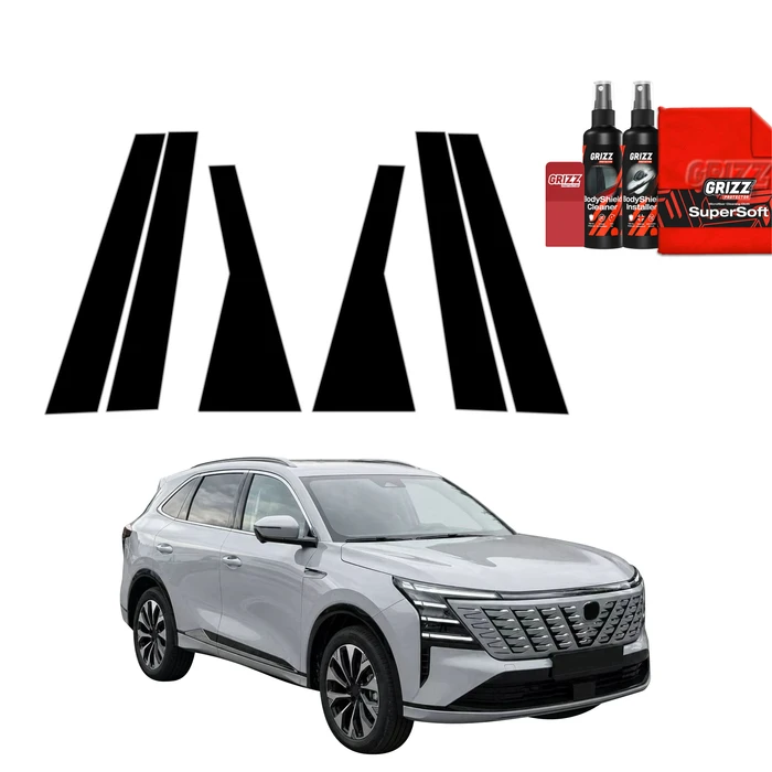 GrizzGlass BodyShield Black Car Pillar Protective Film Changan CS75 Plus (2026) [6in1]