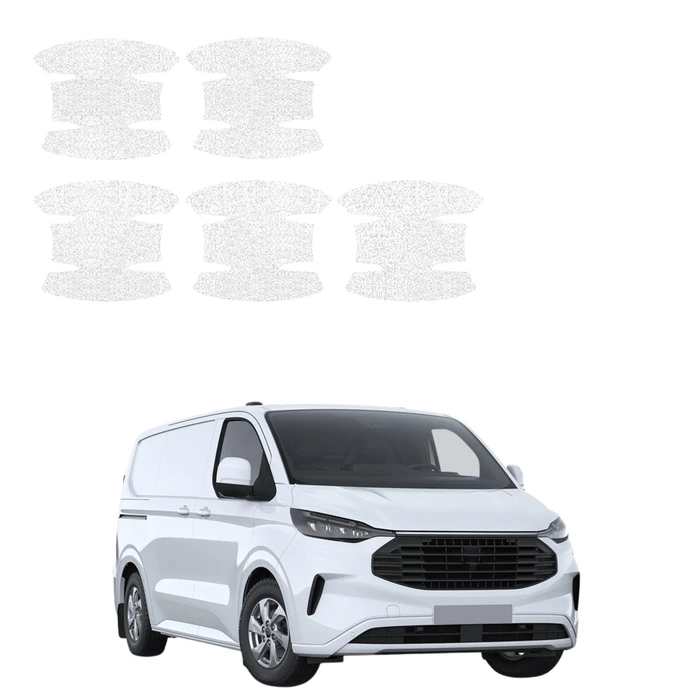 GrizzGlass HeavyDuty White Door Handle Protective Film Ford Transit Custom (2022-2026) [5in1]