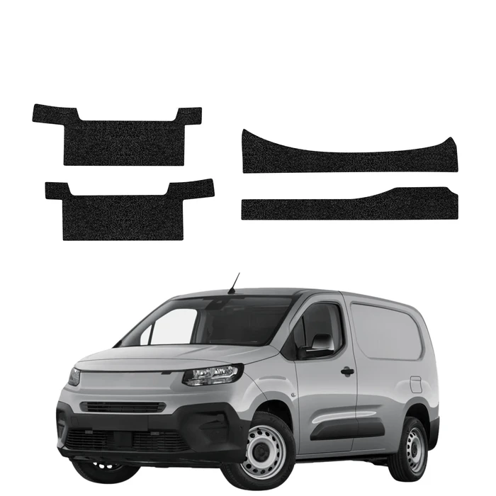 GrizzGlass HeavyDuty Black Door Sill With Notches Protective Film Fiat Doblo Cargo (2018-2026) [4in1]