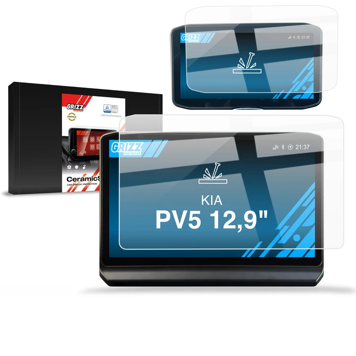 Ceramic GrizzGlass CarDisplay Protection Kia PV5 12,9" (2025-2026) [2in1]