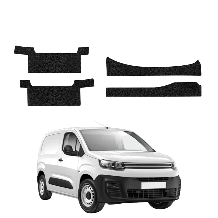 GrizzGlass HeavyDuty Black Door Sill With Notches Protective Film Citroen Berlingo VAN (2018-2026) [4in1]
