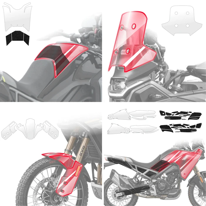 GrizzGlass BodyShield and HeavyDuty Black Protective Film Kit CFMOTO 450MT (2024-2026) [42in1]