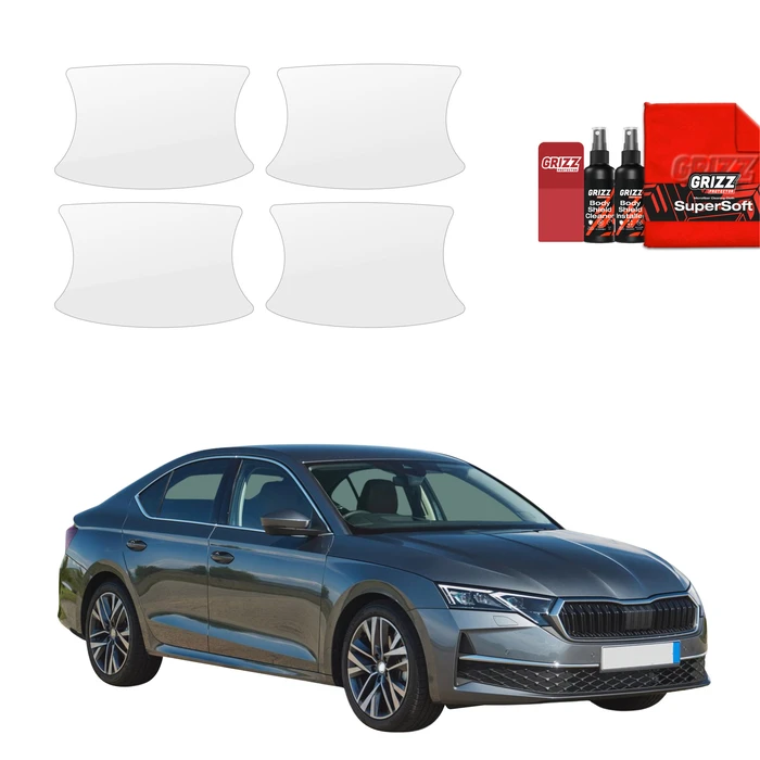 GrizzGlass BodyShield Door Handle Protective Film Skoda Octavia 4 Liftback Facelift (2024-2026) [4in1]