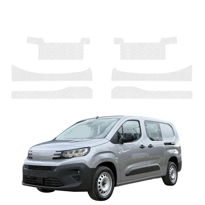 GrizzGlass HeavyDuty Clear Door Sill With Notches Protective Film Peugeot Partner (2018-2026) [6in1]