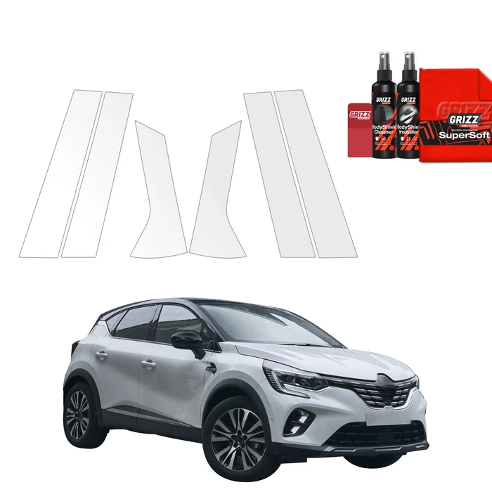 GrizzGlass BodyShield Car Pillar Protective Film Renault Captur (2019-2023) [6in1]