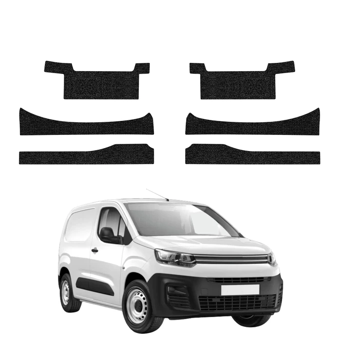 GrizzGlass HeavyDuty Black Door Sill With Notches Protective Film Citroen Berlingo VAN (2018-2026) [6in1]