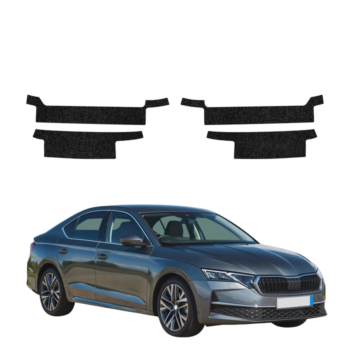 GrizzGlass HeavyDuty Black Door Sill Protective Film Skoda Octavia 4 Liftback Facelift (2024-2026) [4in1]