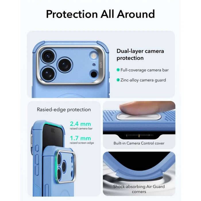ESR Cyber Tough Kickstand MagSafe Apple iPhone 17 Pro Max / 18 Pro Max Light Blue