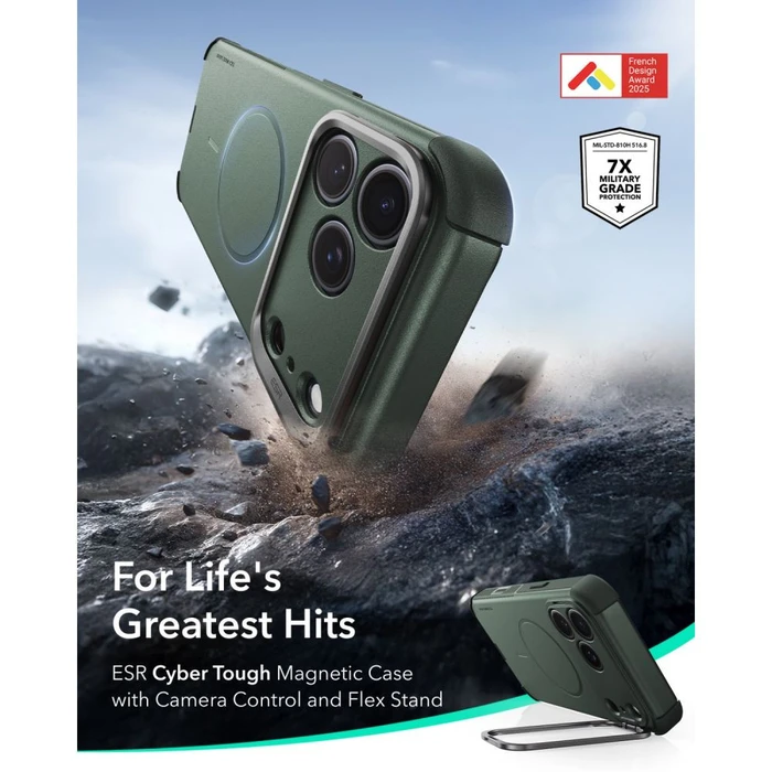 ESR Cyber Tough Kickstand MagSafe Apple iPhone 17 Pro Max / 18 Pro Max Green