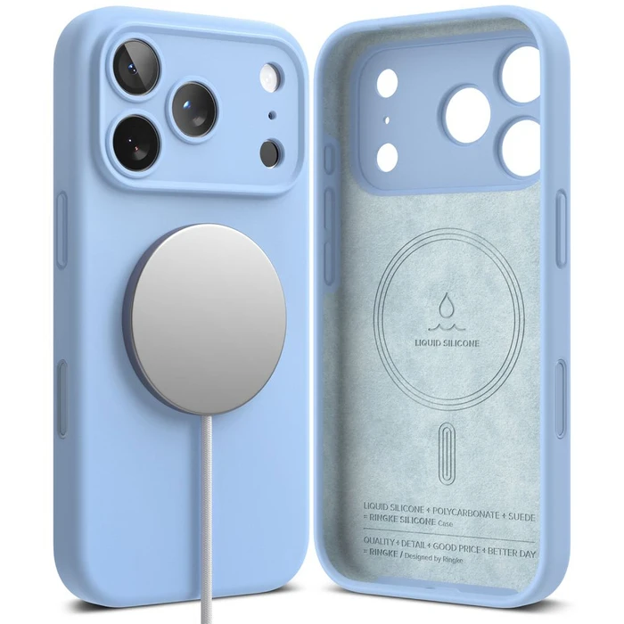 Ringke Silicone Magnetic MagSafe Apple iPhone 18 Pro Light Blue