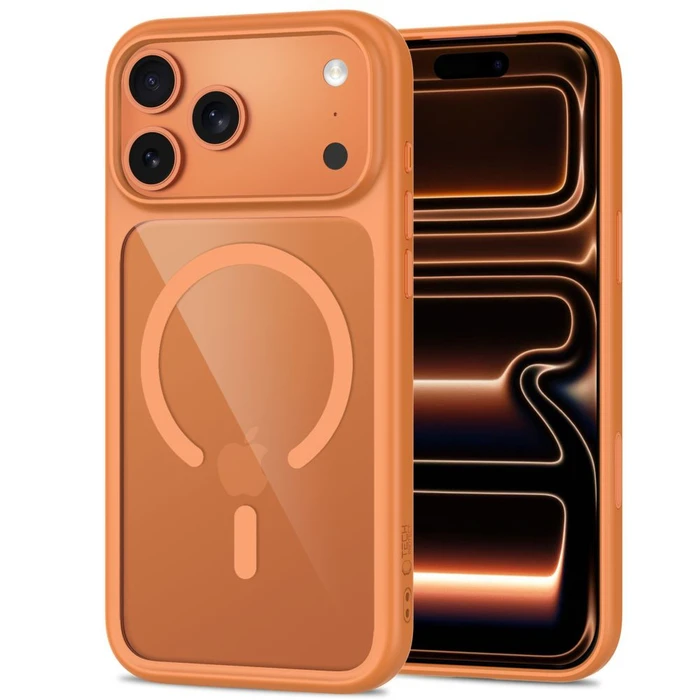 Tech-Protect MagOne MagSafe CC + Glass 2-pack Apple iPhone 17 Pro Max / 18 Pro Max Cosmic Orange/clear