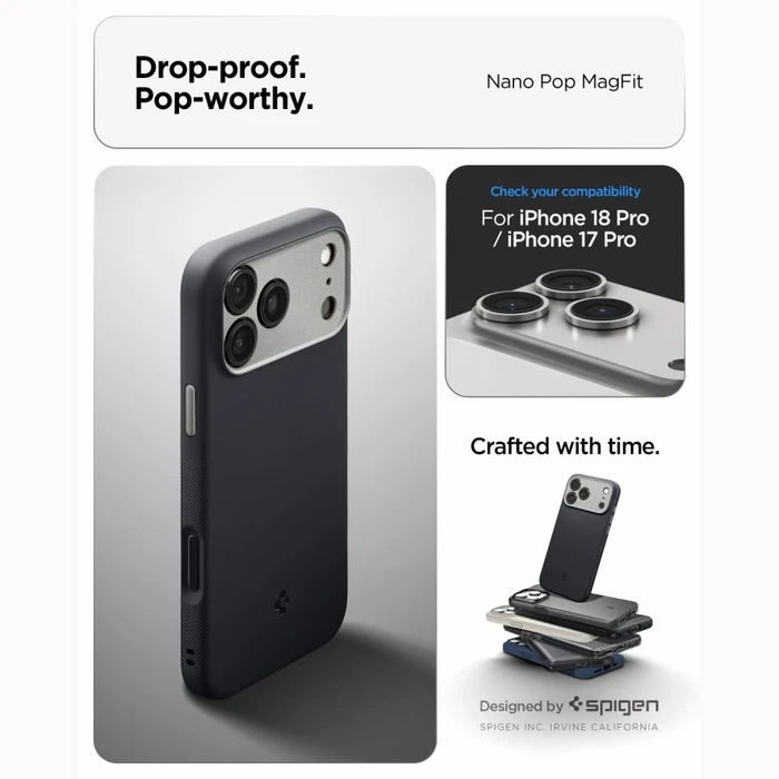 Spigen Nano Pop MagSafe Apple iPhone 17 Pro Max / 18 Pro Max Black Sesame