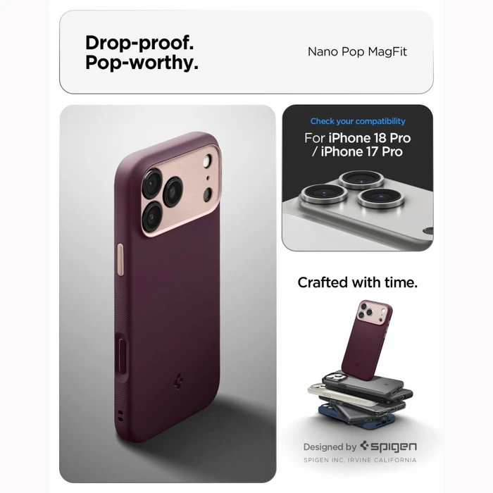 Spigen Nano Pop MagSafe Apple iPhone 17 Pro / 18 Pro Burgundy Bean