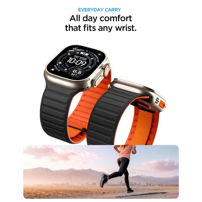 Spigen Athlex Air M Apple Watch 8 / 9 / 10 / 11 / SE / Ultra 44/45/46/49 mm Active Black/orange