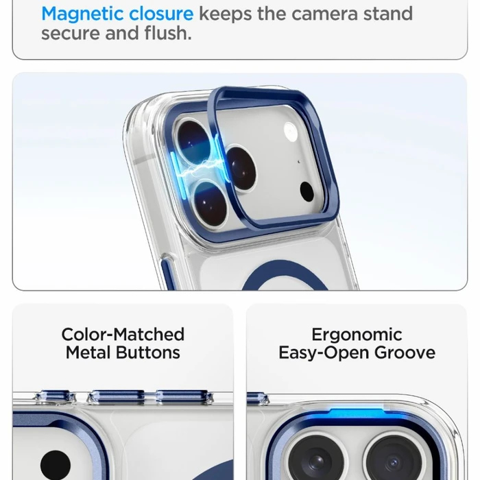 Spigen Ultra Hybrid Optik S MagSafe Apple iPhone 17 Pro Max / 18 Pro Max Clear/deep Blue