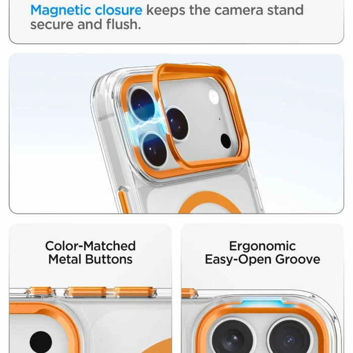 Spigen Ultra Hybrid Optik S MagSafe Apple iPhone 17 Pro Max / 18 Pro Max Clear/orange