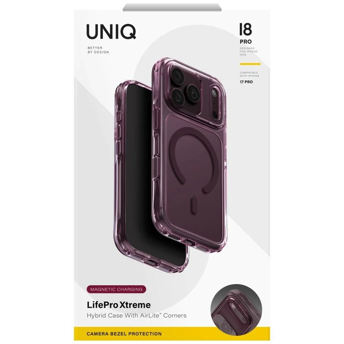 UNIQ LifePro Xtreme Apple iPhone 18 Pro / 17 Pro Magclick Charging burgundy