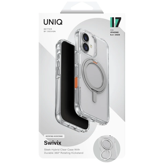 UNIQ Swivix Apple iPhone 17 360 Rotating Kickstand clear