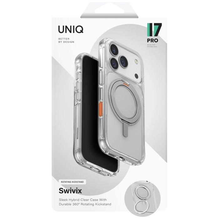 UNIQ Swivix Apple iPhone 17 Pro 360 Rotating Kickstand clear