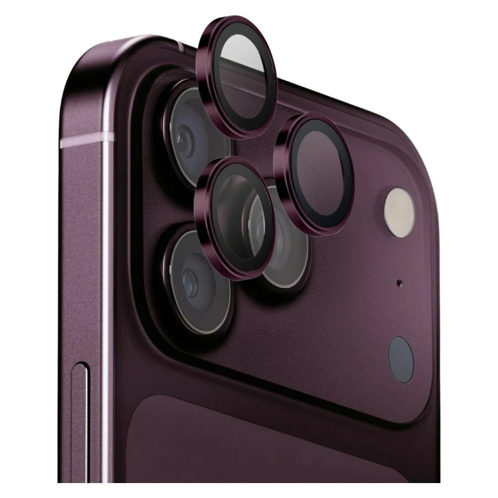 UNIQ Optix Aluguard (DX2) Camera Lens Protector Apple iPhone 18 Pro / iPhone 18 Pro Max burgundy with an applicator