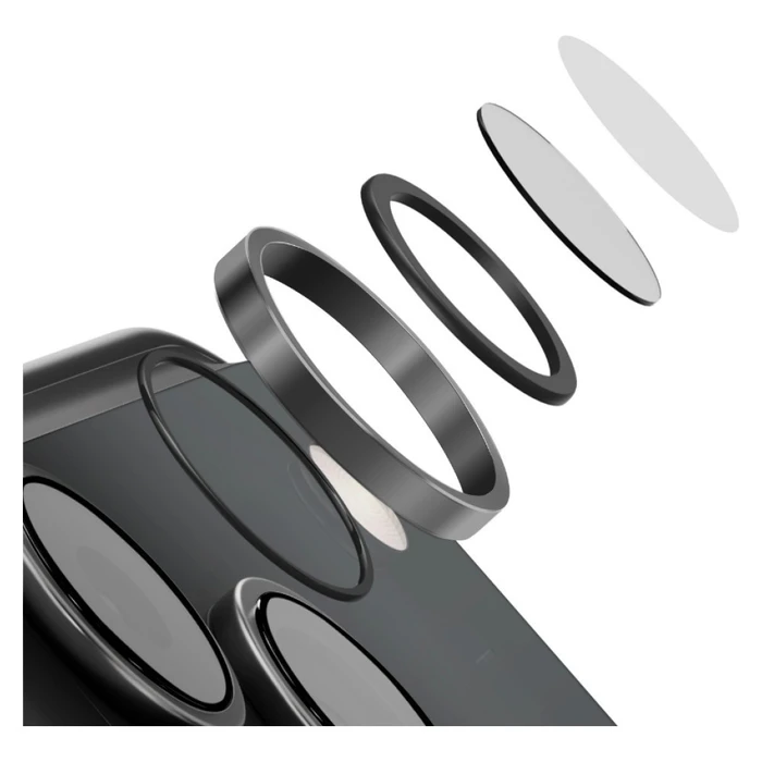 UNIQ Optix Aluguard (DX2) Camera Lens Protector Apple iPhone 18 Pro / iPhone 18 Pro Max black with applicator