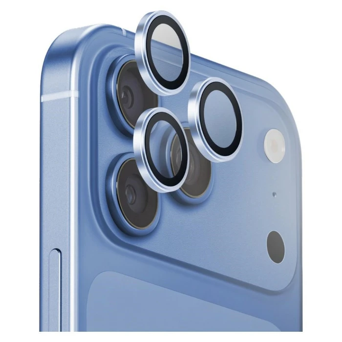 UNIQ Optix Aluguard (DX2) Camera Lens Protector Apple iPhone 18 Pro / iPhone 18 Pro Max blue with an applicator
