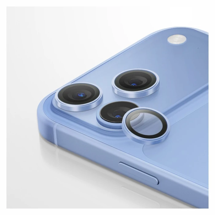 UNIQ Optix Aluguard (DX2) Camera Lens Protector Apple iPhone 18 Pro / iPhone 18 Pro Max blue with an applicator