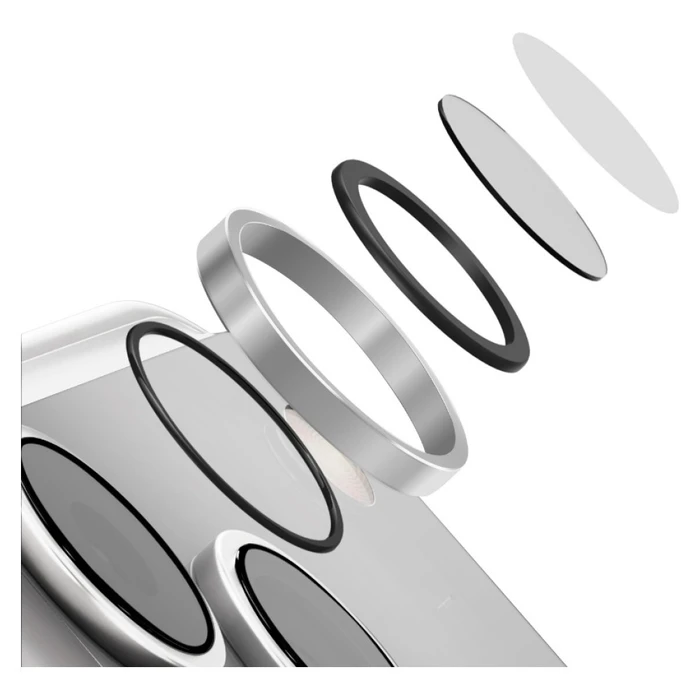UNIQ Optix Aluguard (DX2) Camera Lens Protector Apple iPhone 18 Pro / iPhone 18 Pro Max silver with applicator