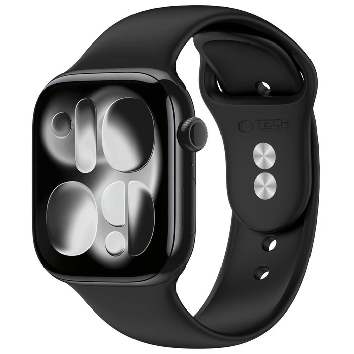 Tech-Protect Silicone Band Apple Watch 8 / 9 / 10 / 11 / 12 / SE / Ultra 44/45/46/49 mm Black