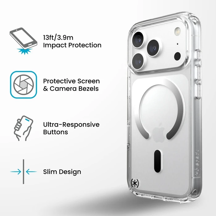 Speck Presidio Perfect Clear MagSafe Apple iPhone 18 Pro / 17 Pro (Clear)
