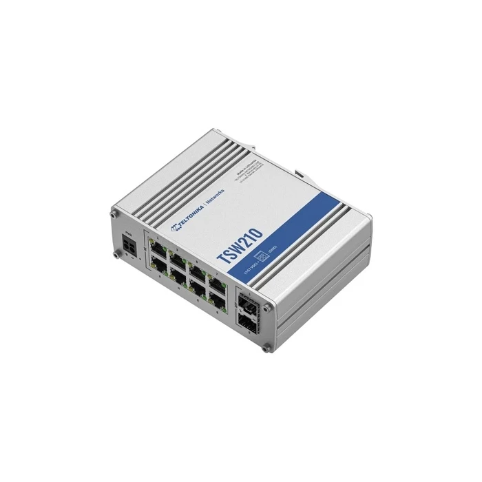 Network Switch Teltonika TSW210 2xSFP 8xPoE+ 8xGbE DIN RAIL Back 