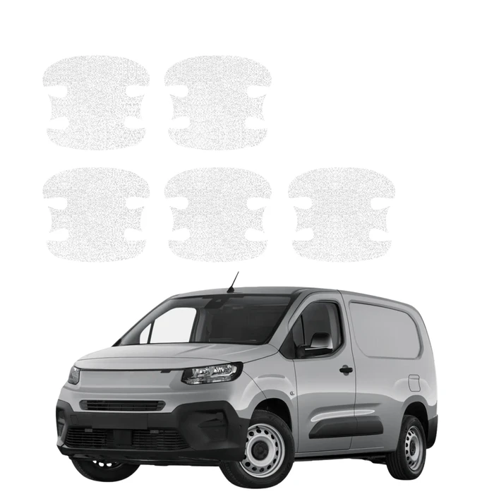 GrizzGlass HeavyDuty White Door Handle Protective Film Fiat Doblo Cargo (2018-2026) [5in1]