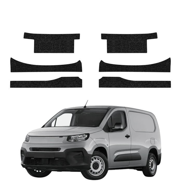GrizzGlass HeavyDuty Black Door Sill Protective Film Fiat Doblo Cargo (2018-2026) [6in1]