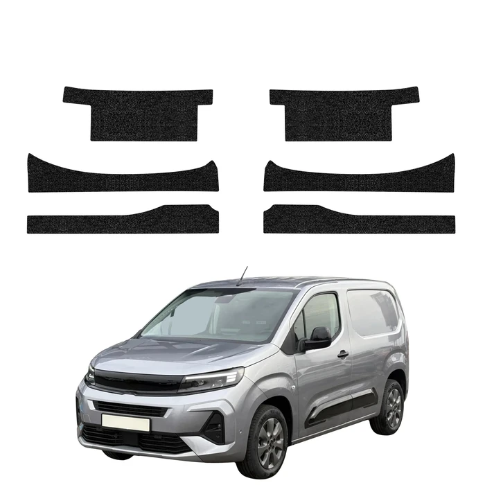 GrizzGlass HeavyDuty Black Door Sill Protective Film Opel Combo Cargo (2018-2026) [6in1]