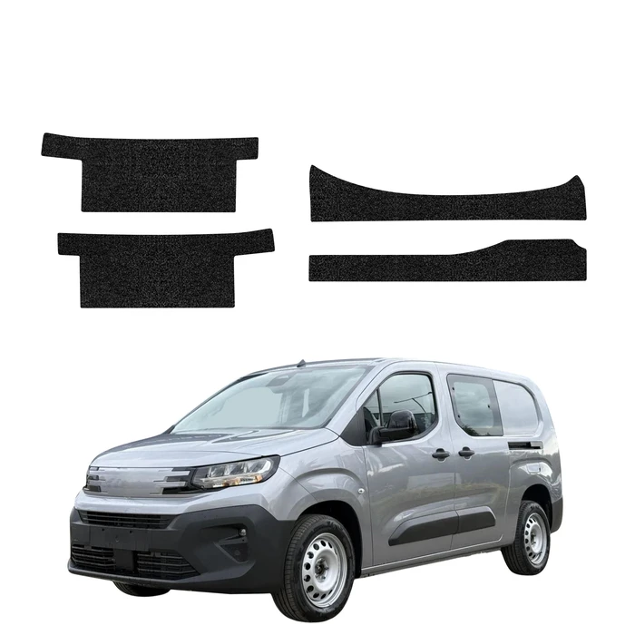 GrizzGlass HeavyDuty Black Door Sill Protective Film Peugeot Partner (2018-2026) [4in1]