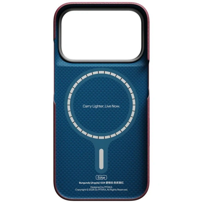 PITAKA Edge Case Argyle MagSafe Apple iPhone 18 Pro / 17 Pro burgundy