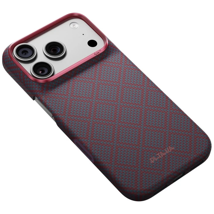PITAKA Edge Case Argyle MagSafe Apple iPhone 18 Pro / 17 Pro blue-red