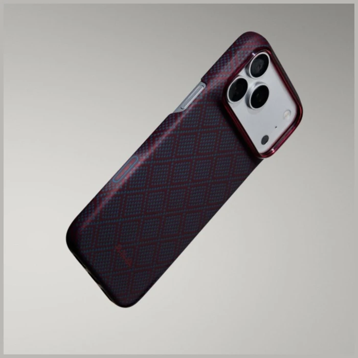 PITAKA Edge Case Argyle MagSafe Apple iPhone 18 Pro / 17 Pro blue-red