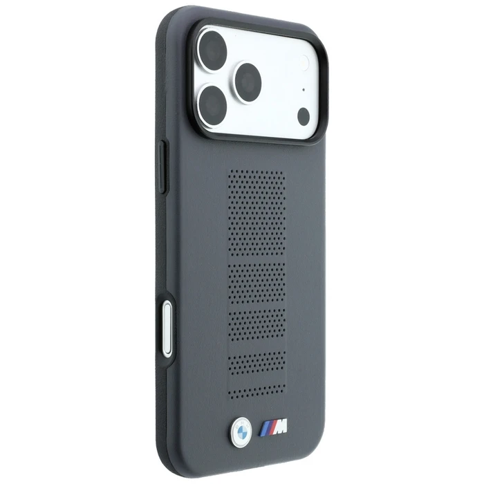 BMW M Blue Perfo Metal Logo MagSafe Apple iPhone 18 Pro / 17 Pro grey