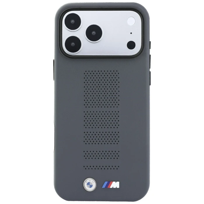 BMW M Blue Perfo Metal Logo MagSafe Apple iPhone 18 Pro Max / 17 Pro Max grey