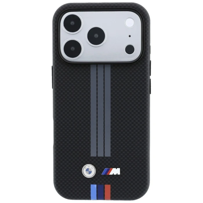 BMW M Quadrille Kevlar Anthracite & Tricolor Print Lines MagSafe Apple iPhone 18 Pro Max / 17 Pro Max black
