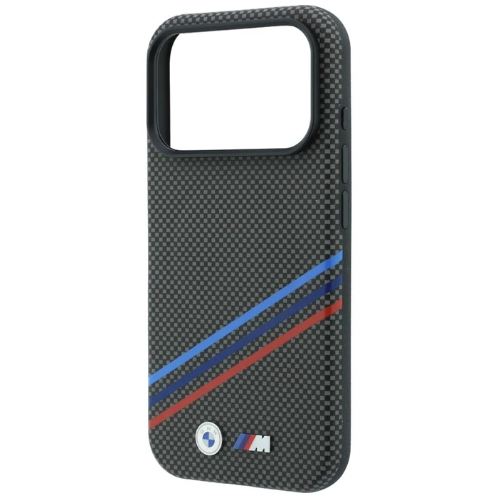 BMW M Quadrille Kevlar Print Tricolor Lines & Metal Logo MagSafe Apple iPhone 18 Pro Max / 17 Pro Max anthracite