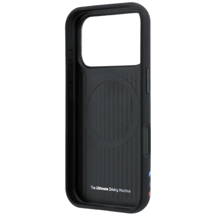 BMW M Quadrille Kevlar Print Tricolor Lines & Metal Logo MagSafe Apple iPhone 18 Pro Max / 17 Pro Max black
