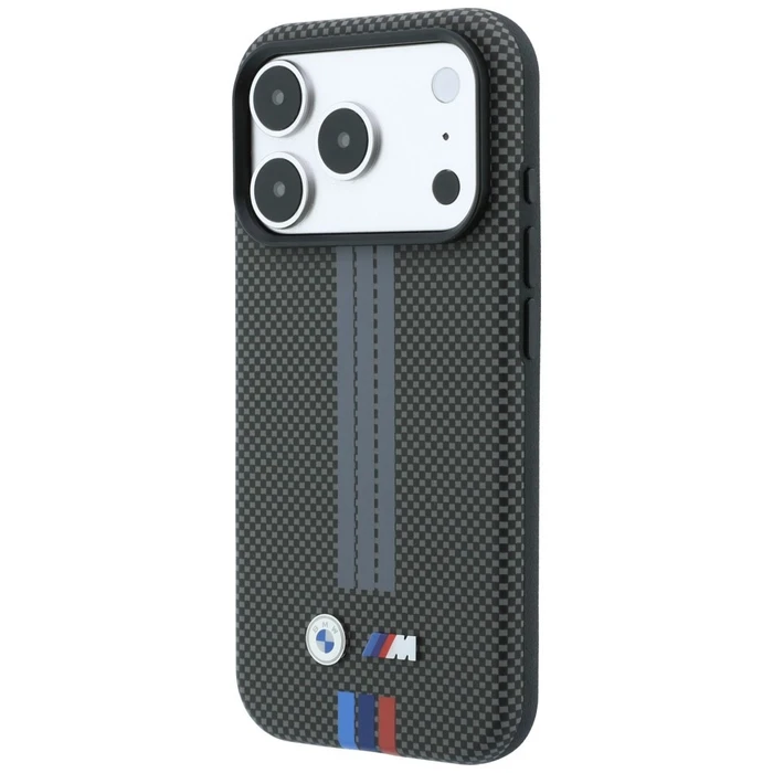 BMW M Quadrille Kevlar Tricolor Print Lines MagSafe Apple iPhone 18 Pro / 17 Pro anthracite