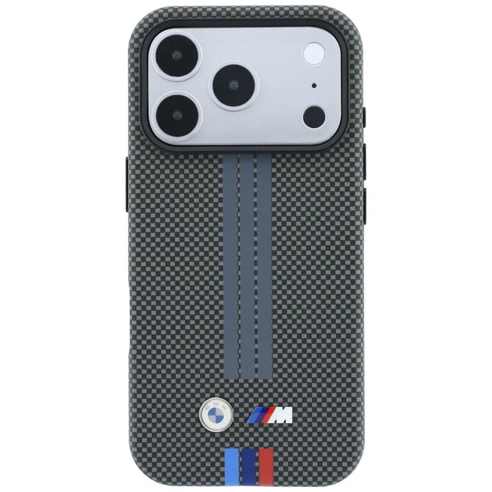 BMW M Quadrille Kevlar Tricolor Print Lines MagSafe Apple iPhone 18 Pro / 17 Pro anthracite