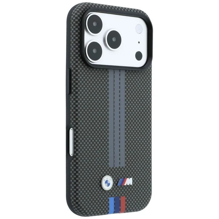 BMW M Quadrille Kevlar Tricolor Print Lines MagSafe Apple iPhone 18 Pro / 17 Pro anthracite